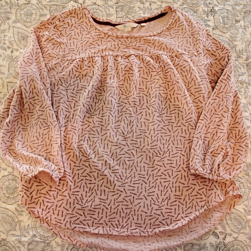 Pink printed jersey swing top Boden